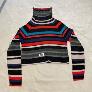 Free People Vibrant Striped Turtleneck Sweater